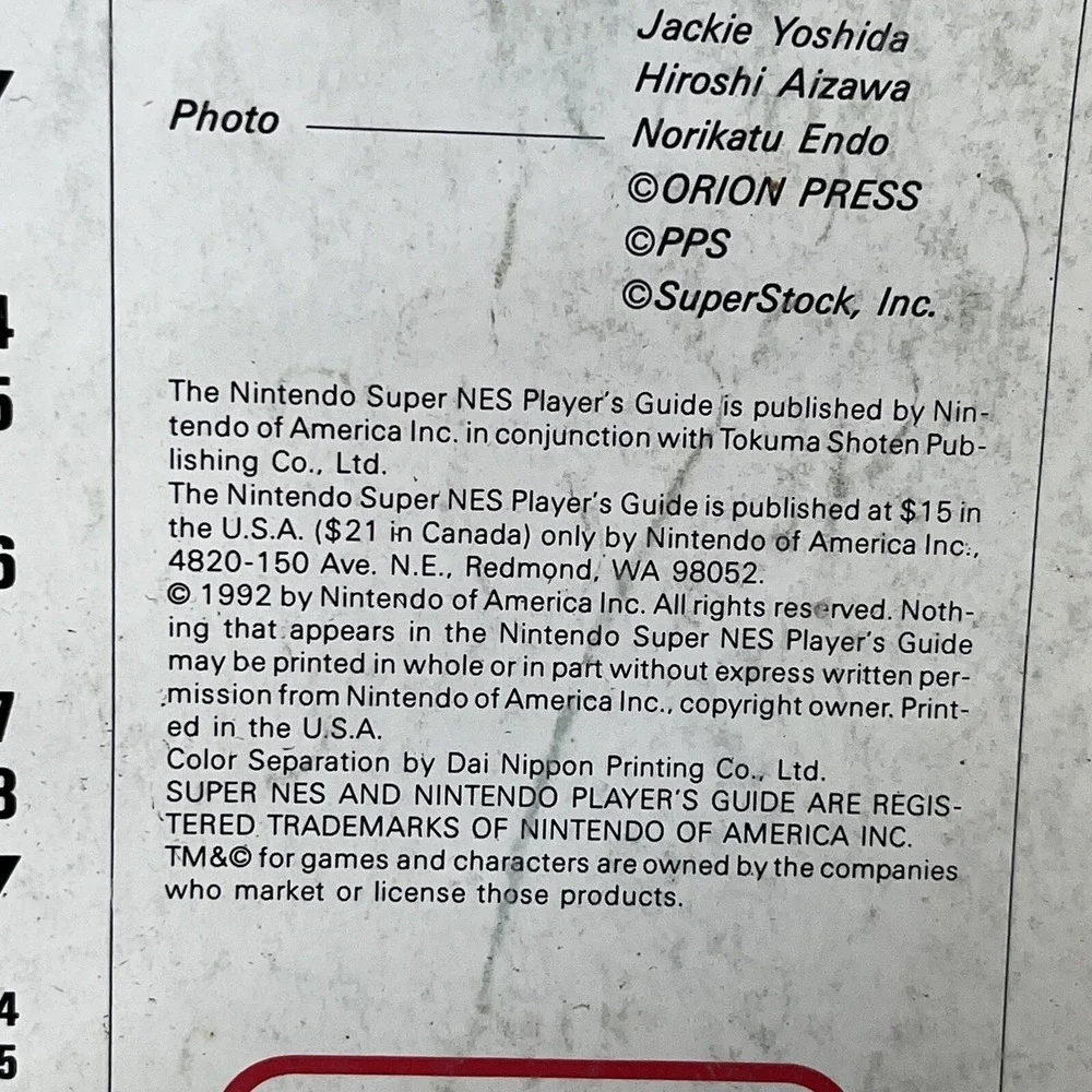 Super NES Nintendo Player's Guide Vintage 1992 Official Strategy Book